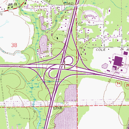 Topographic Map of Interchange 126, FL