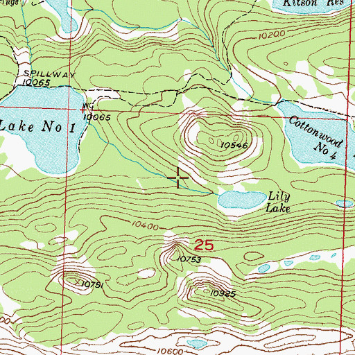 Topographic Map of Lily Lake Trail, CO