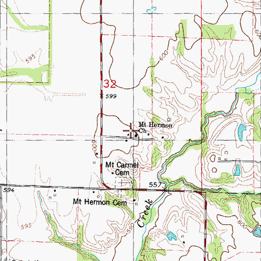 Topographic Map of Mount Hermon Church, IL