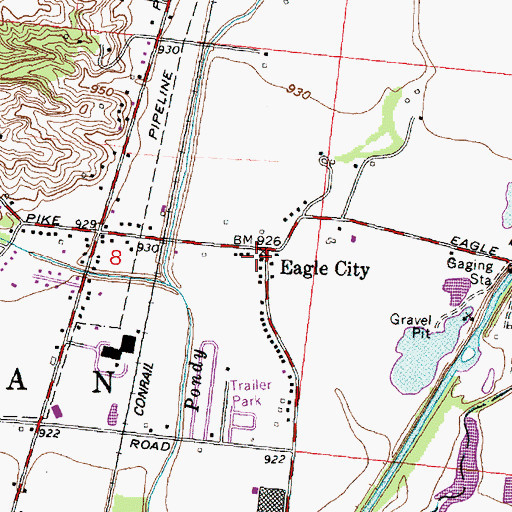 Topographic Map of Eagle City Post Office (historical), OH