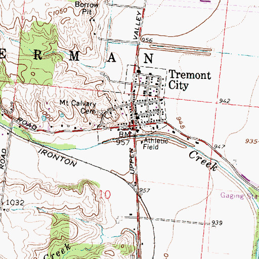 Topographic Map of Tremont City Post Office, OH