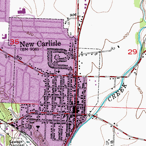 Topographic Map of New Carlisle Post Office, OH