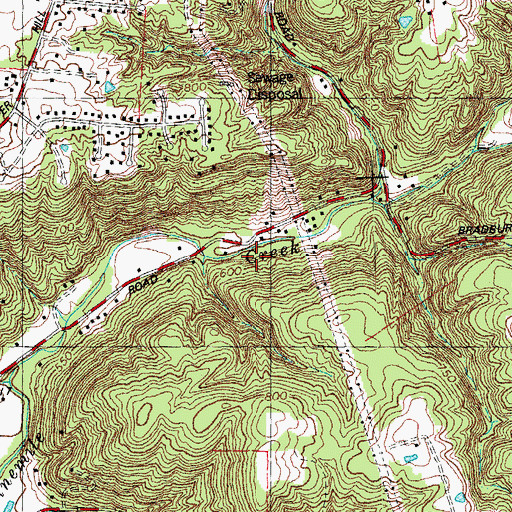 Topographic Map of Ninemile Post Office (historical), OH