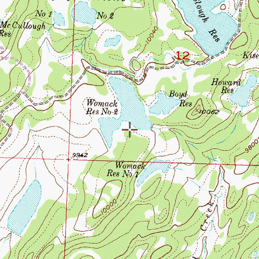 Topographic Map of Womack Reservoirs, CO