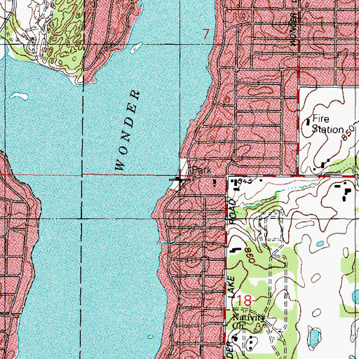 Topographic Map of Wonder Center Beach, IL
