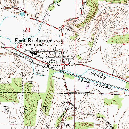 Topographic Map of East Rochester Post Office, OH