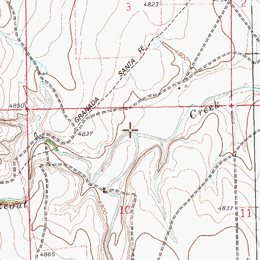 Topographic Map of Soldier Creek, CO