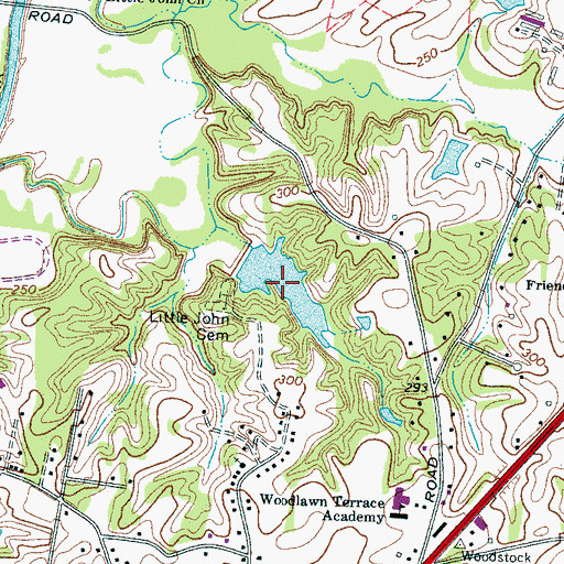 Topographic Map of Williams Lake, TN