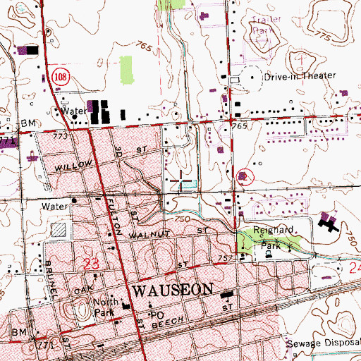 Topographic Map of Rotary Park, OH