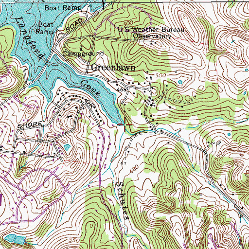 Topographic Map of Schutes Branch, TN