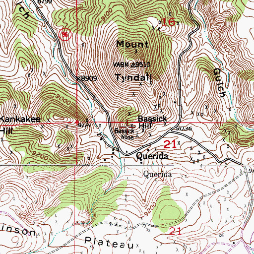Topographic Map of Bassick Hill, CO
