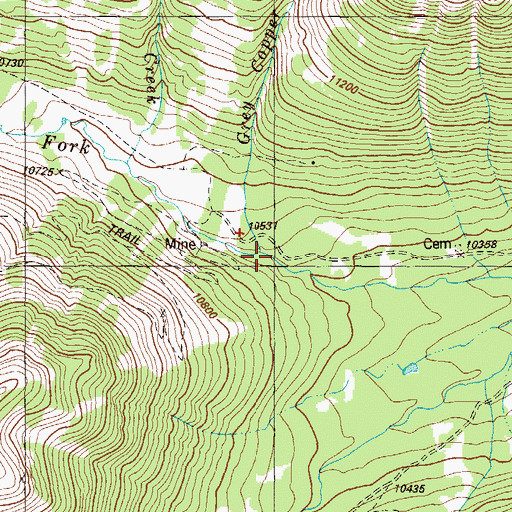 Topographic Map of Grey Copper Creek, CO