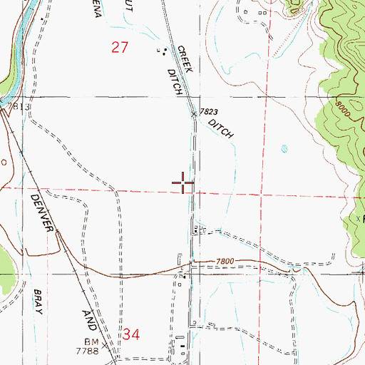 Topographic Map of Helena Ditch, CO