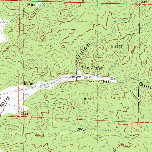 Topographic Map of Tie Gulch, CO
