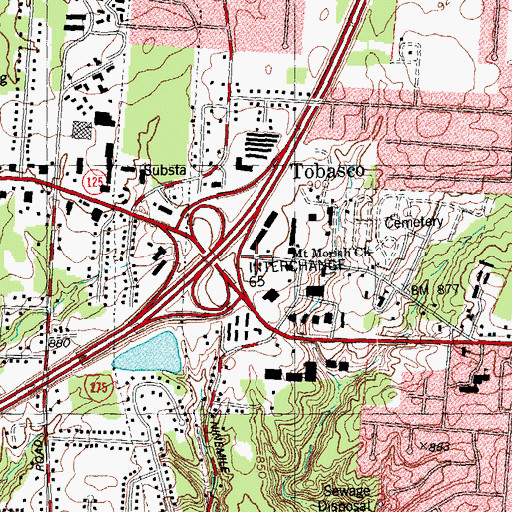 Topographic Map of Tobasco Post Office (historical), OH