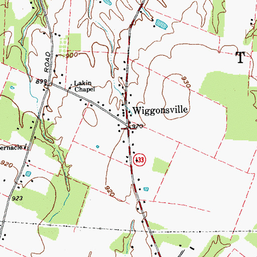 Topographic Map of Wiggonsville Post Office (historical), OH