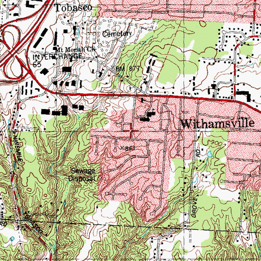 Topographic Map of Withamsville Post Office (historical), OH