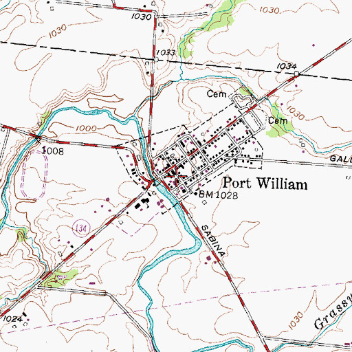 Topographic Map of Port Williams Post Office, OH