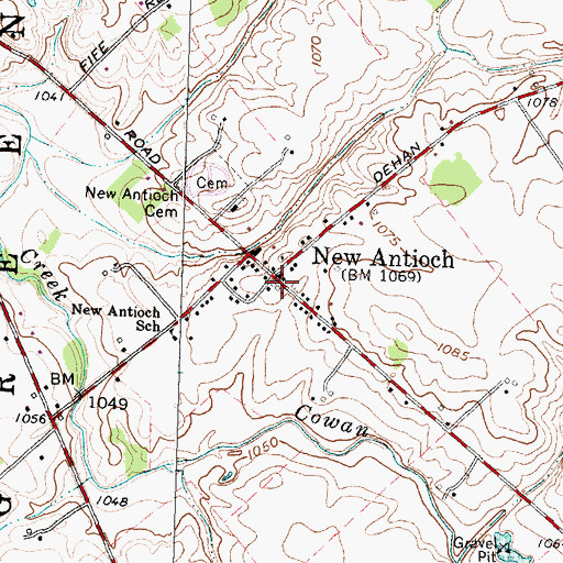 Topographic Map of New Antioch Post Office (historical), OH