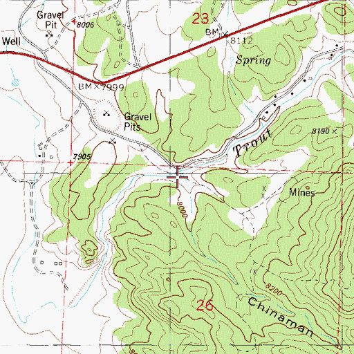 Topographic Map of Chinaman Gulch, CO