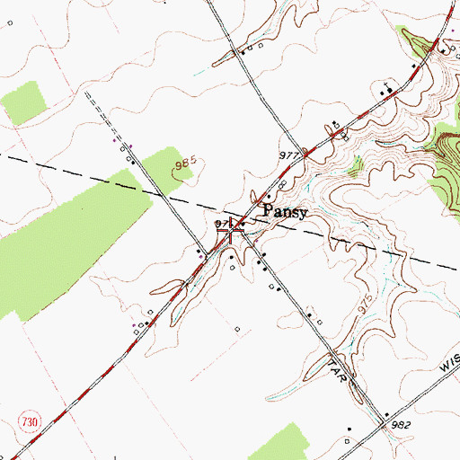 Topographic Map of Pansy Post Office (historical), OH