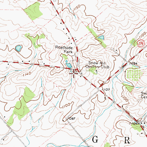 Topographic Map of Snow Hill Post Office (historical), OH