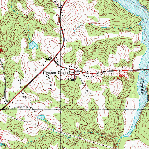 Topographic Map of Lawson Chapel Baptist Church Cemetery, NC