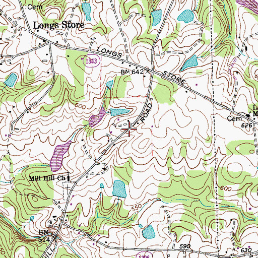 Topographic Map of Wagstaff Store (historical), NC