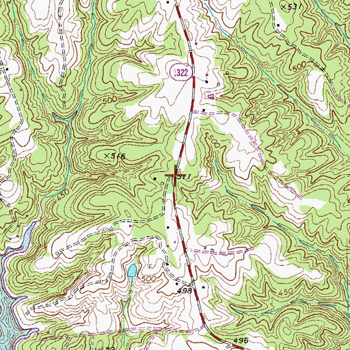 Topographic Map of Wilsons Chapel (historical), NC
