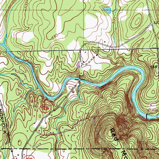 Topographic Map of Bartons Mill (historical), NC