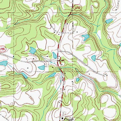 Topographic Map of Satterfield School (historical), NC