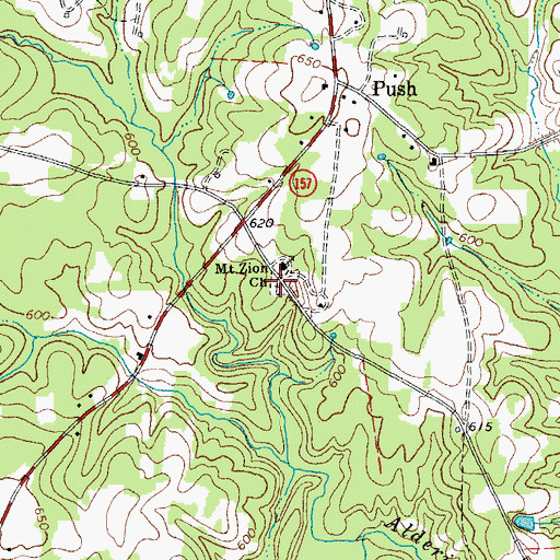 Topographic Map of Mount Zion United Methodist Cemetery, NC