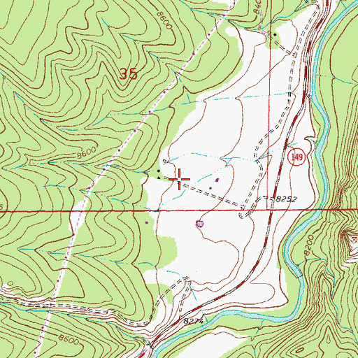 Topographic Map of Whinnery Ranch, CO