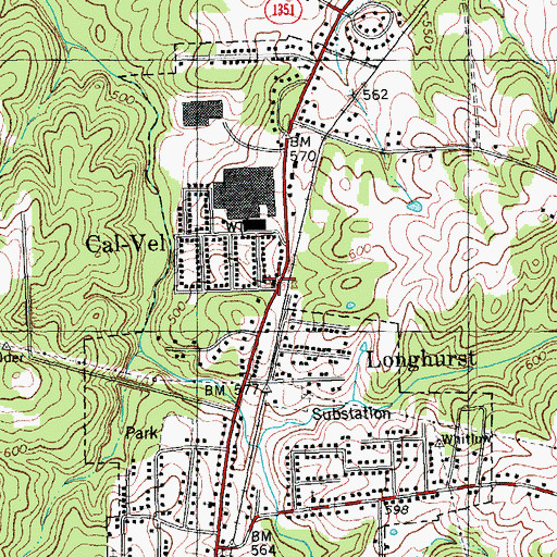 Topographic Map of Ca-Vel First Baptist Church, NC