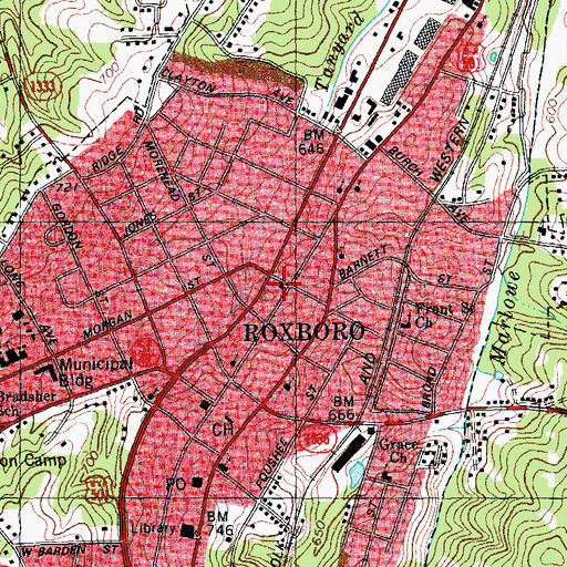 Topographic Map of Mebane Memorial Presbyterian Church, NC