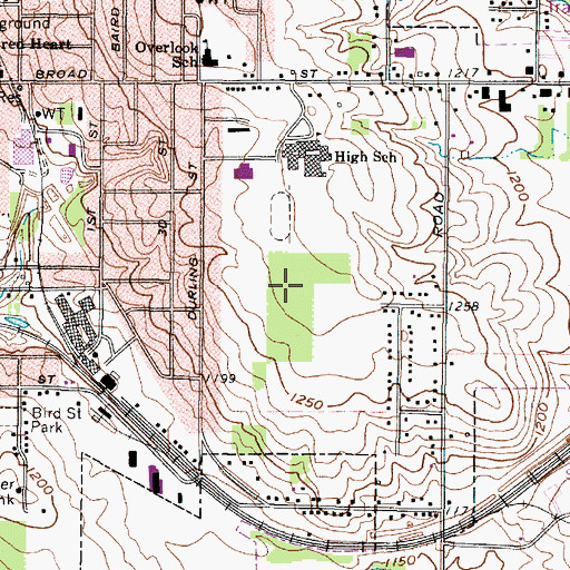 Topographic Map of Wintergreen Park, OH