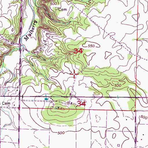 Topographic Map of Gilbert Farm (historical), AL