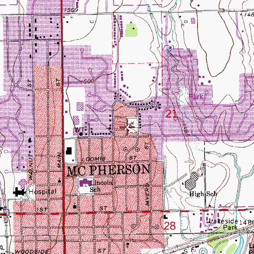 Topographic Map of North Park, KS