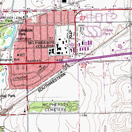 Topographic Map of Sunflower Triangle, KS