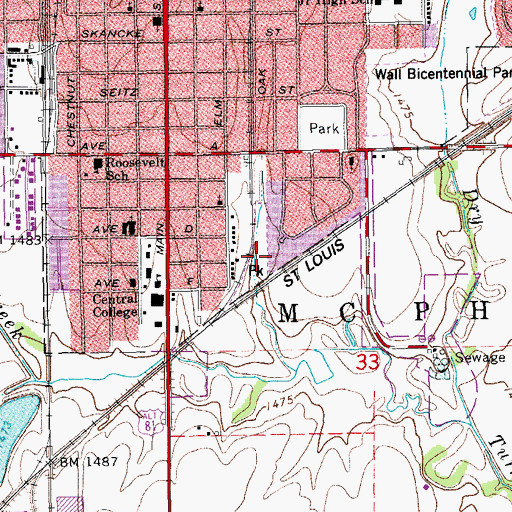 Topographic Map of Sycamore Park, KS