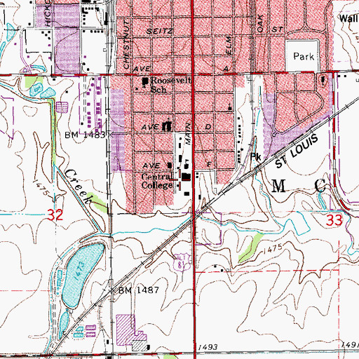 Topographic Map of Central Christian College of Kansas Ed Pyle Sports Complex, KS