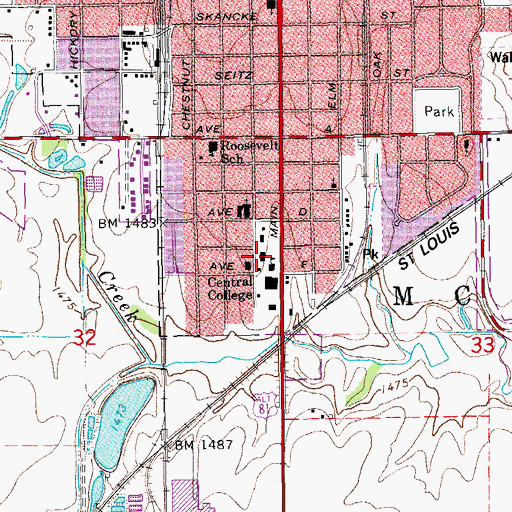 Topographic Map of Walden College (historical), KS