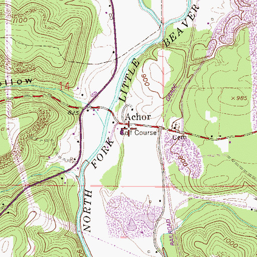 Topographic Map of Anchor Post Office (historical), OH