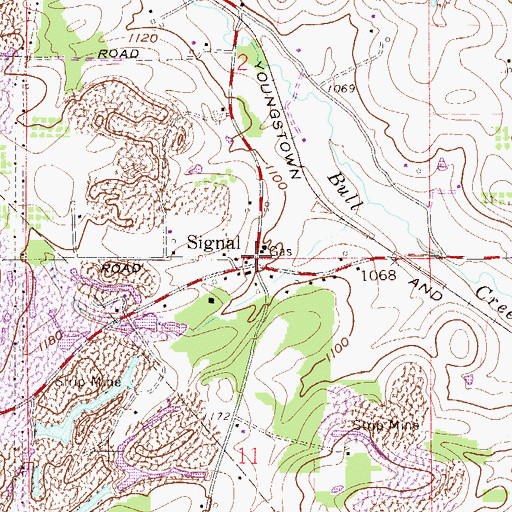 Topographic Map of Signal Post Office (historical), OH