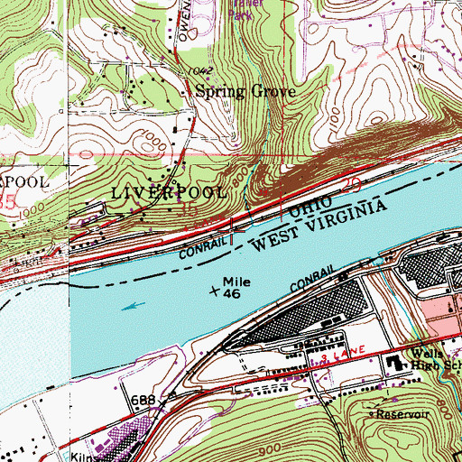 Topographic Map of Walkers Post Office (historical), OH