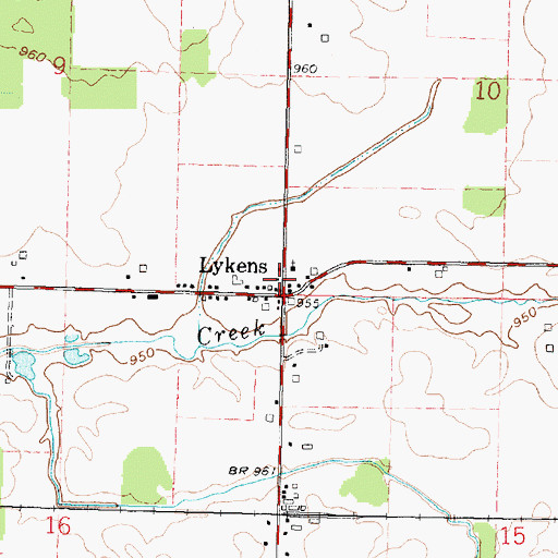 Topographic Map of Lykens Post Office (historical), OH