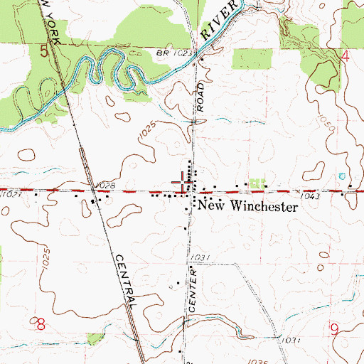 Topographic Map of New Winchester Post Office (historical), OH