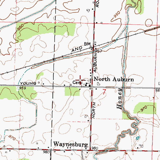 Topographic Map of North Auburn Post Office (historical), OH
