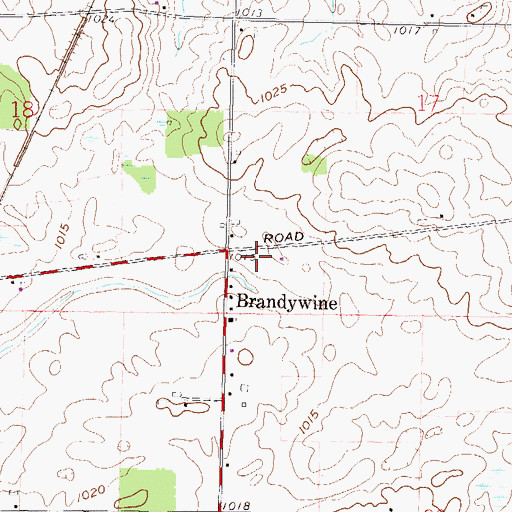 Topographic Map of Brandywine Post Office (historical), OH