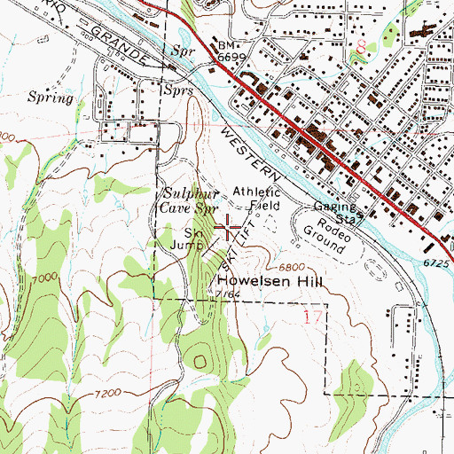 Topographic Map of Howelsen Hill Ski Area, CO
